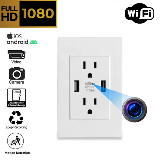 Enchufe con Cámara Oculta WiFi HD